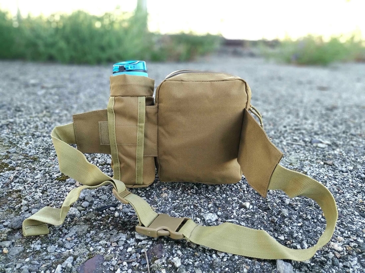 Универсальная тактическая сумка на пояс с карманом под бутылку (Койот), photo number 4