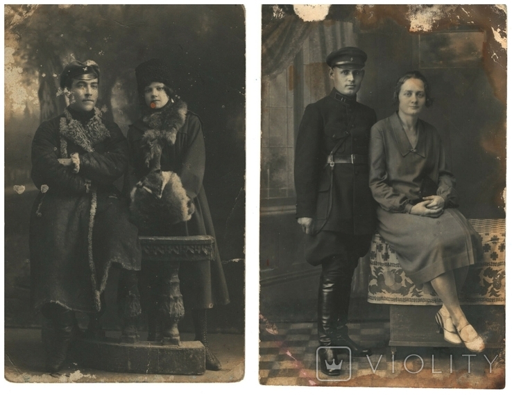 Фото 2 шт. Военных с женщинами 1920-1930 гг. СССР, фото №2