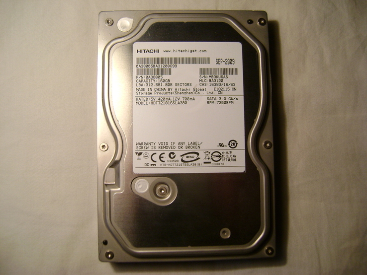 Жосткий диск SATA160GB