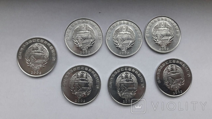 Набор монет Северной Кореи 7 шт, фото №3