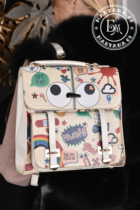 Новинка - оригинальный рюкзак портфель с глазками, фото №3