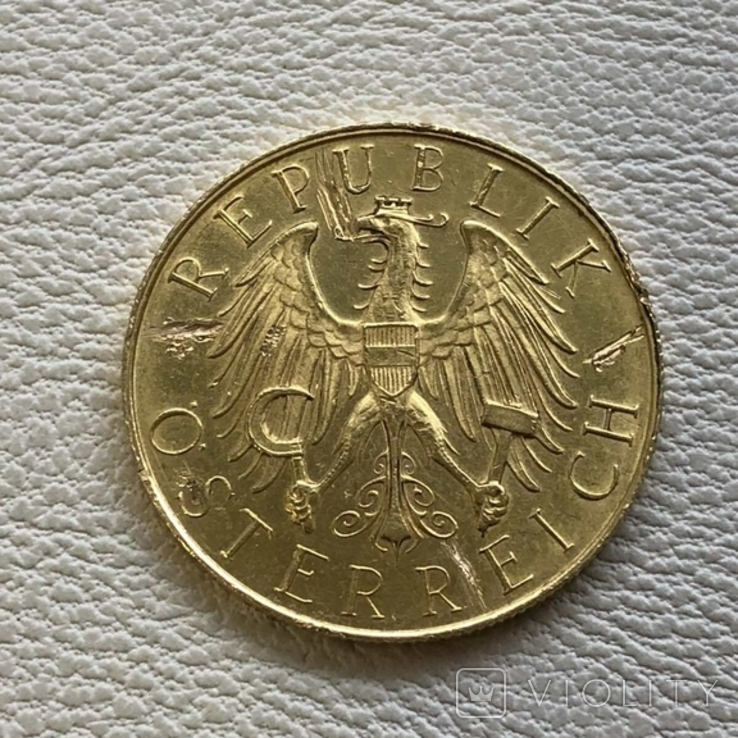 Австрия 25 шиллингов 1929 год 5,88 грамм золота 900, фото №3