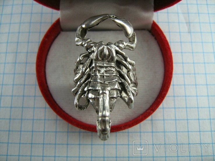 Серебряное Кольцо Перстень Скорпион Массивное 3D Размер 18.75 Серебро 925 проба 716, фото №3