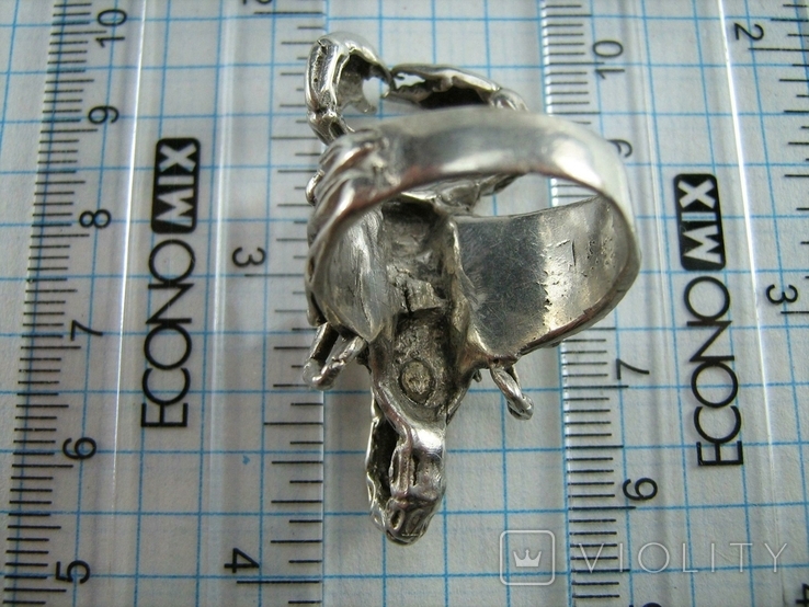Серебряное Кольцо Перстень Скорпион Массивное 3D Размер 18.75 Серебро 925 проба 716, фото №6