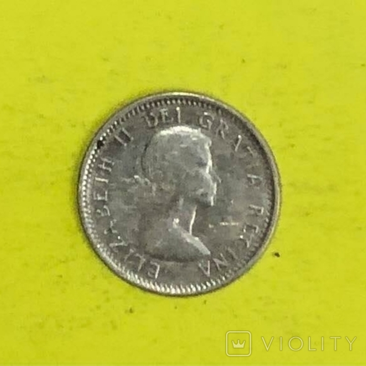 Канада 10 центов, 1964р. Срібло., фото №2