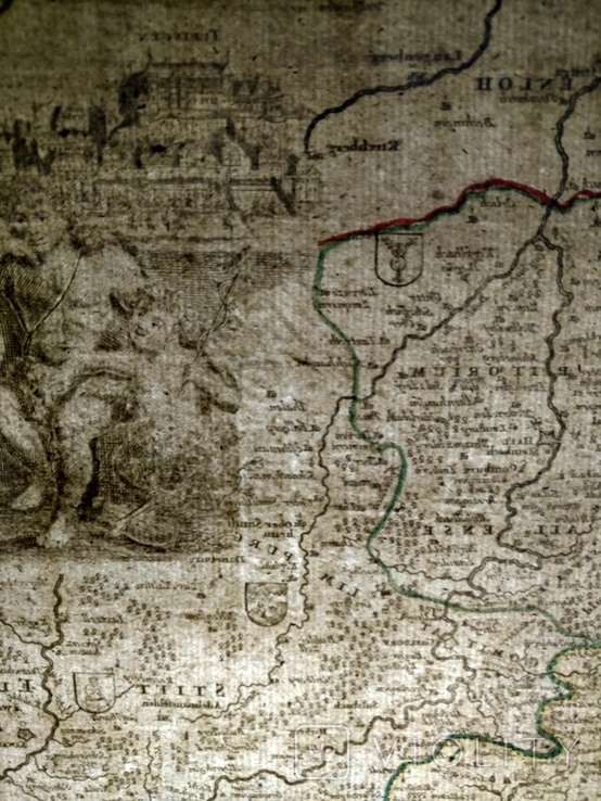 1750 Баден-Вюртемберг Германия Штутгарт Баден-Баден (огромная карта 55х65) СерияАнтик, фото №12