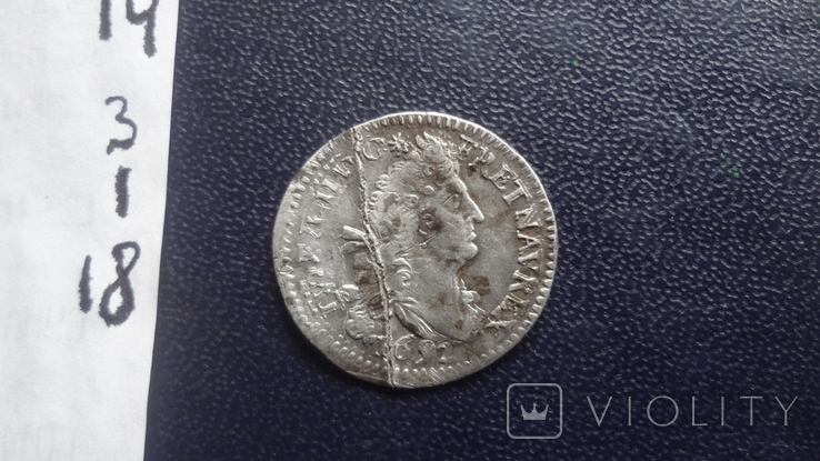 4 соля 2 динье 1692 Франция Людовик XIV  серебро  (3.1.18), фото №6
