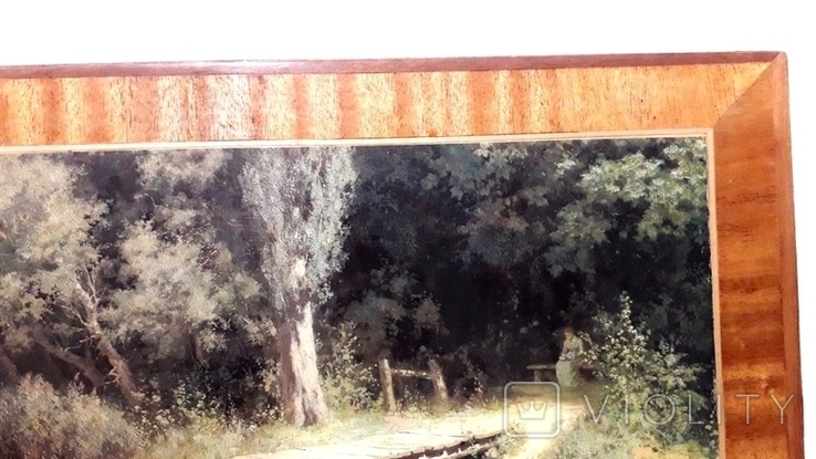 Картина под лаком Заросший пруд 38 на 57 см. Репродукция., фото №4