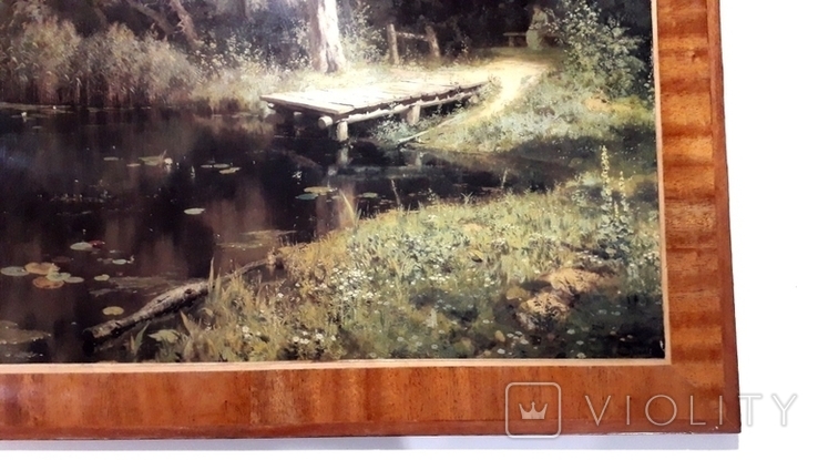 Картина под лаком Заросший пруд 38 на 57 см. Репродукция., фото №5