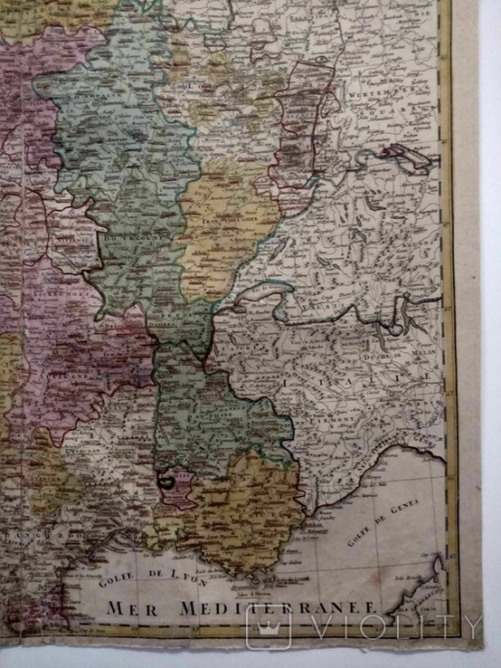1741 Франция, Хоманн (огромная карта 64х55 Верже) СерияАнтик, фото №7