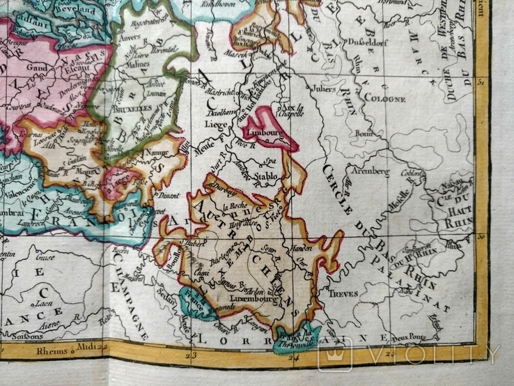 1798 Голландия Бельгия Деснос (большая карта 52х33 Верже) СерияАнтик, фото №10