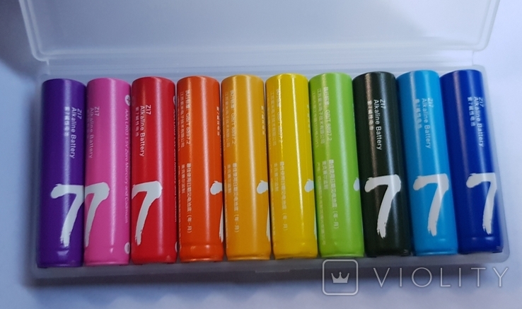 Батарейки Xiaomi ААА LR03 1,5V "Rainbow" 10шт. + пластиковый бокс