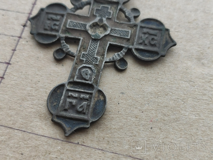 Наперсный крест в эмалях с клеймом мастера 8 см., фото №6