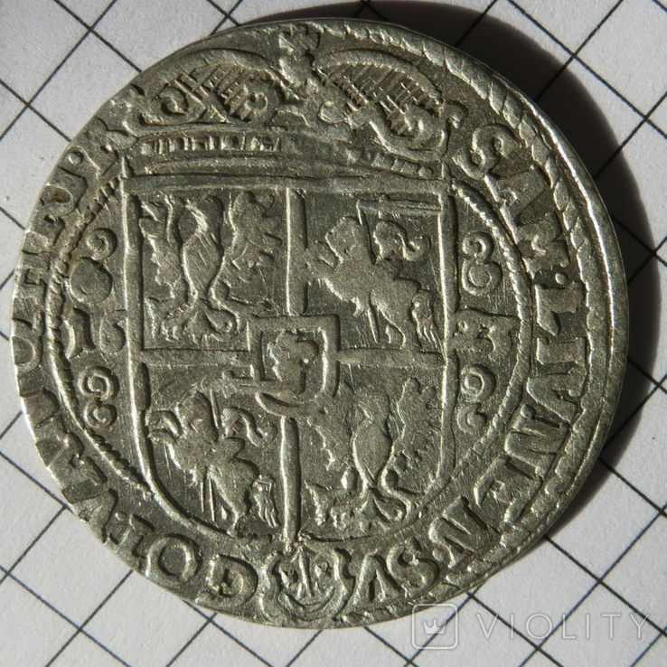 Орт коронный 1623 г. Сигизмунд III Ваза. "сас"