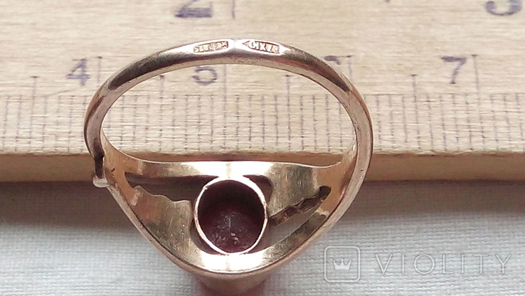 2646 набор комплект кольцо серьги сережки серебро 875 позолота с камнями, фото №7