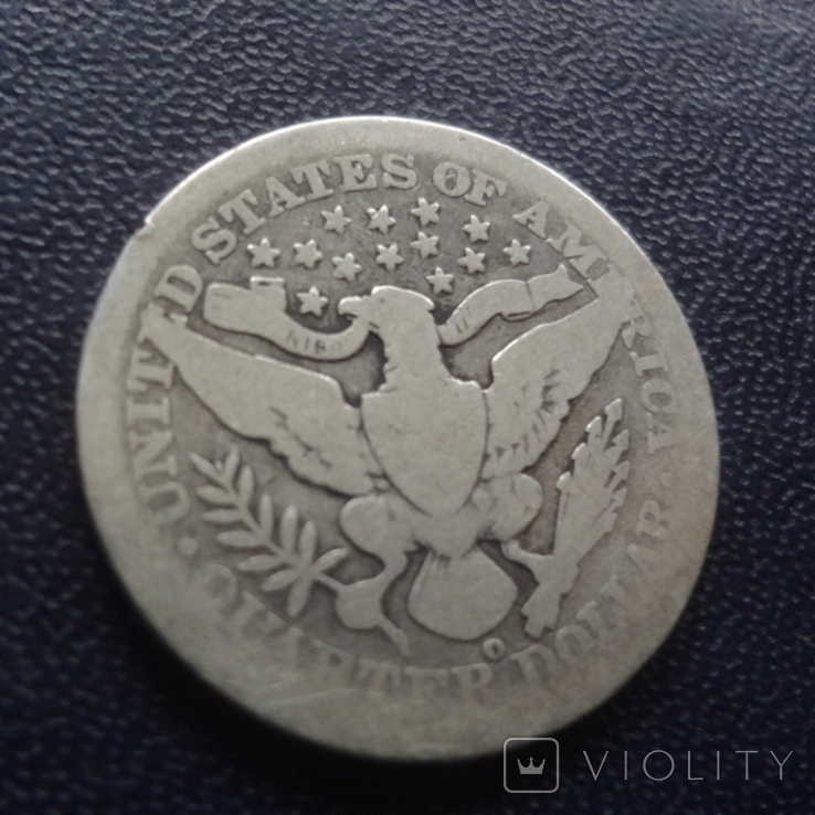 25 центов 1908 США О  серебро    (3.2.12), фото №3