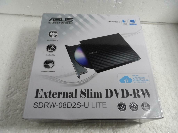 Зовнішній DVD привід DVD-RW ASUS SDRW-08D2S-U, photo number 2