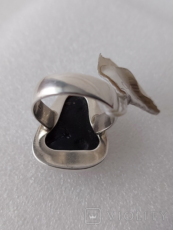 (2) Серебряное кольцо 925 пробы с янтарем, фото №7