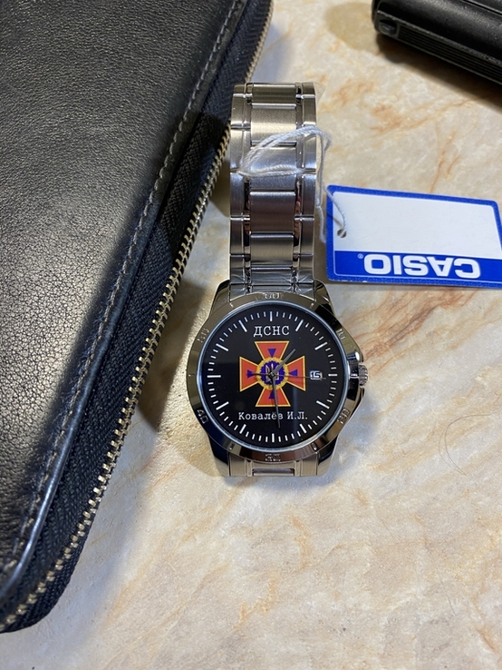 Мужские Наручные Часы Casio MTP-V004D С Логотипом ДСНС Украины, фото №6