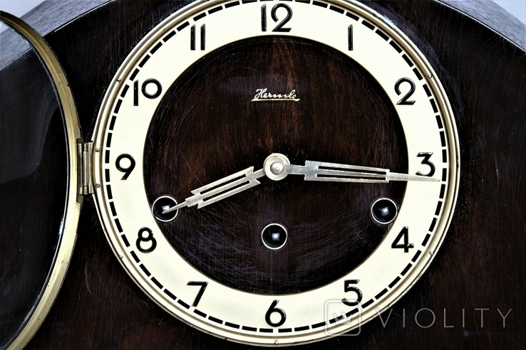 Каминные механические часы с четвертным боем Hermle. Европа, фото №5