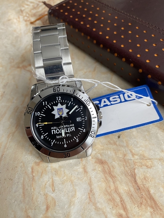 Мужские Наручные Часы ЧАСЫ CASIO CLASSIK MTP-VD01D-2BVUDF с логотипом "Полиция", фото №6