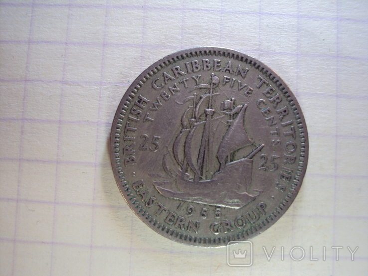 25 центов 1955 Восточные Карибы