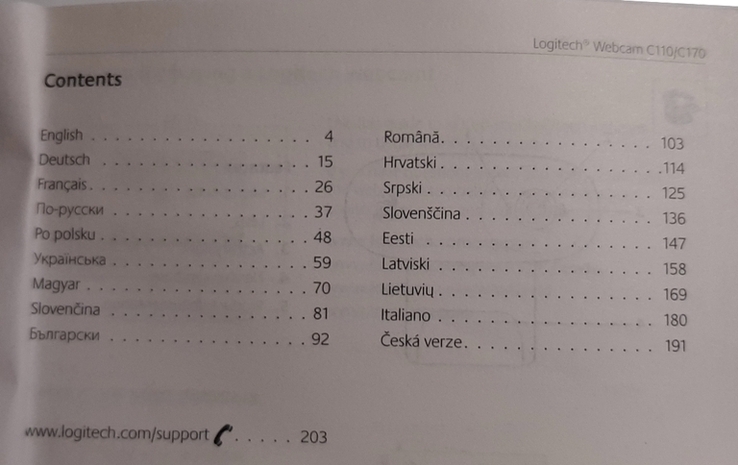 Инструкция к Web камере " Webcam C110 and C170- 200стр. и вкладыш информ., фото №3