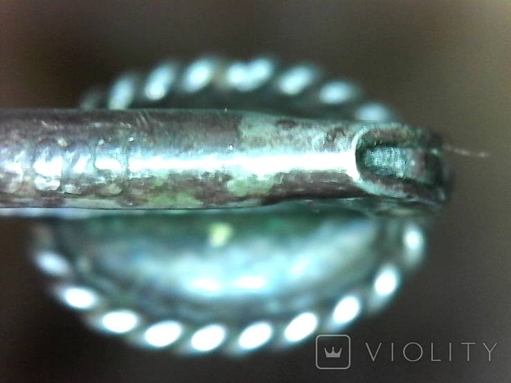 Серьги и кольцо серебро 925 пробы с гематитом, фото №6
