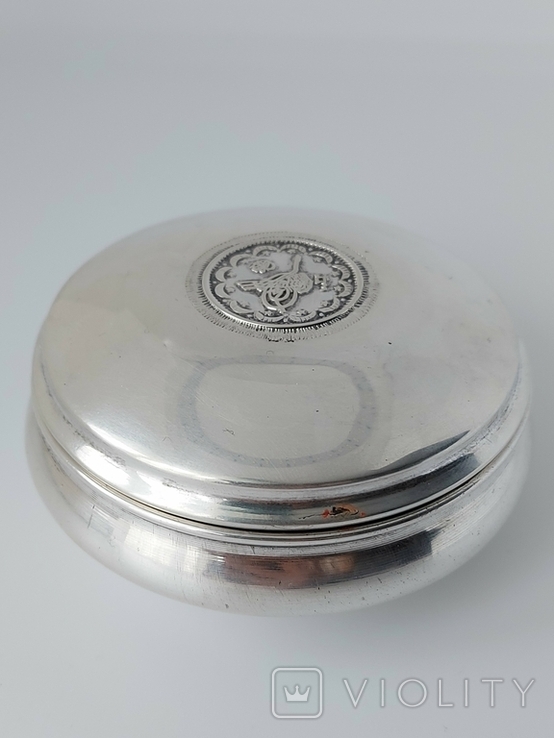 Коробочка шкатулка серебро 900 проби, фото №6