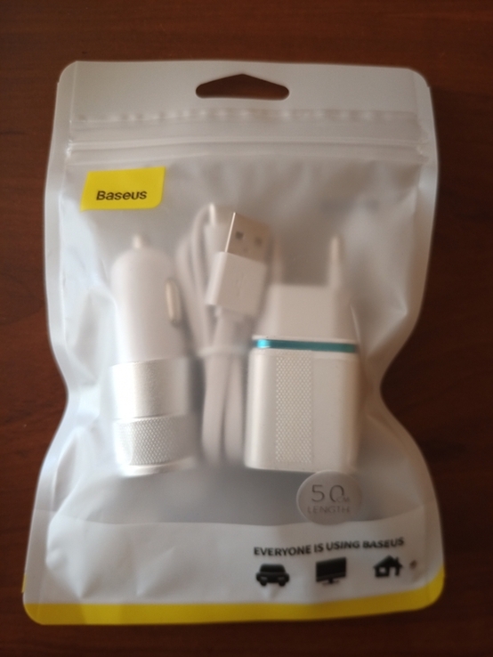Комплект зарядних пристроїв Baseus з шнуром micro USB, фото №2