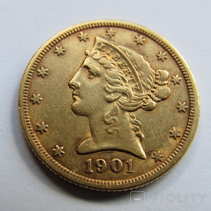 5 долларов 1901 г. США, фото №2