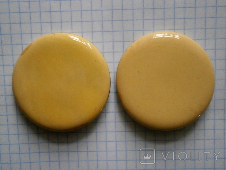 Пуговица керамика эмаль позолота (2 шт), фото №2