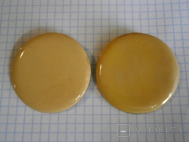 Пуговица керамика эмаль позолота (2 шт), фото №3