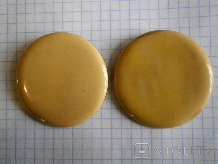Пуговица керамика эмаль позолота (2 шт), фото №4