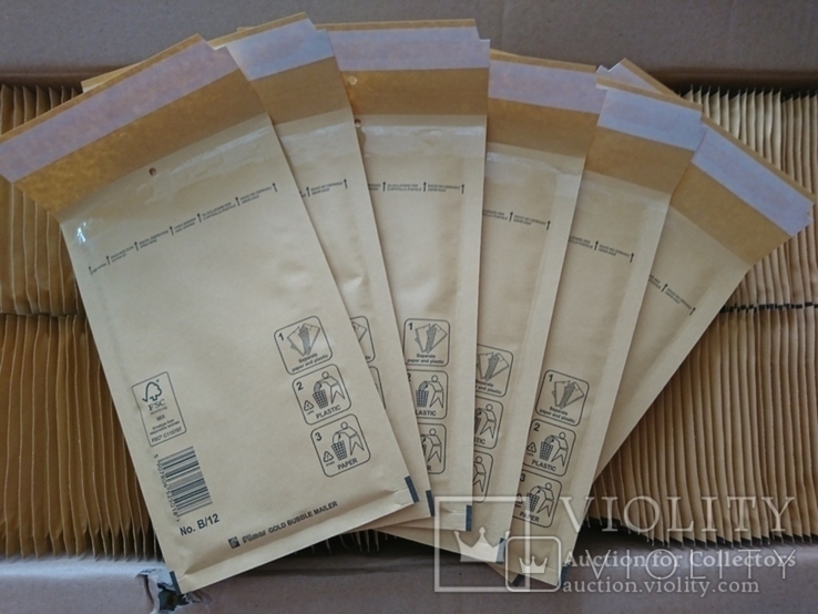 Бандерольный конверт В12 120х210, 100 шт., желтые