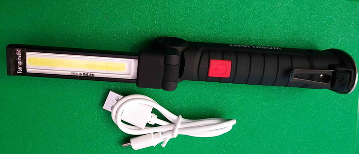 Фонарик портативный (светодиодный, раскладной, пять режимов и два цвета). USB. Блиц.
