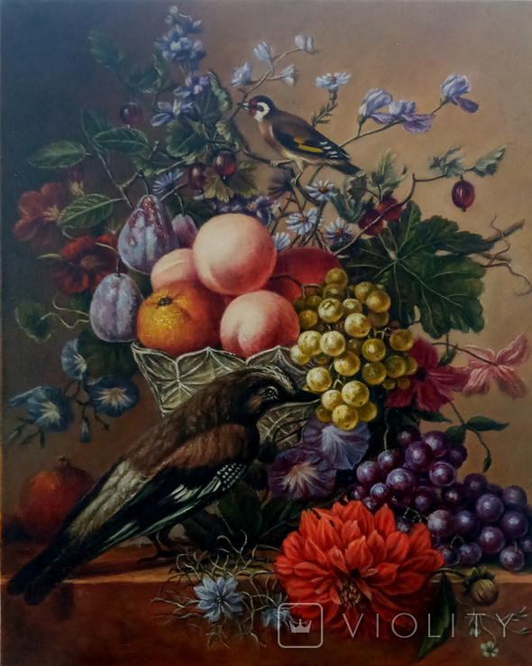Arnoldus Bloemers - Натюрморт с фруктами (копия) 50х40 см. масло холст на подрамнике, фото №5