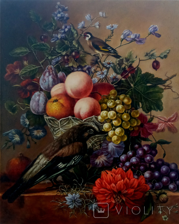 Arnoldus Bloemers - Натюрморт с фруктами (копия) 50х40 см. масло холст на подрамнике, фото №6