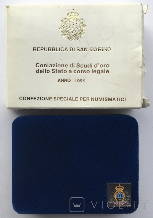 Сан-Маріно 1+2 скудо 1995 рік 50-річчя ООН Золото 9,67 грам 900' проби, фото №6