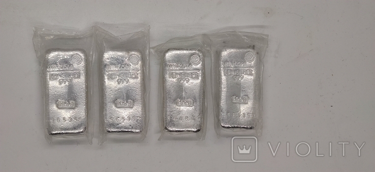Слитки серебро 999 вес 1 кг, фото №2