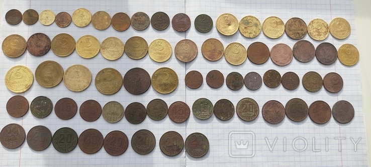 Монети СССР різні 69шт. з 1926р. по 1987р.