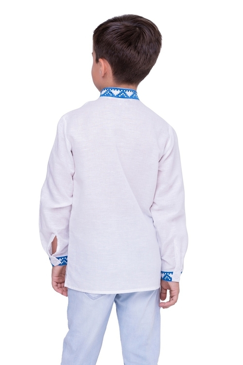Сорочка для хлопчика Млад (льон білий), numer zdjęcia 3