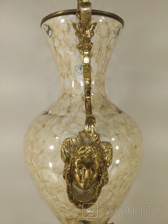 Керамічна вінтажна ваза з бронзою арт. 0113, фото №5