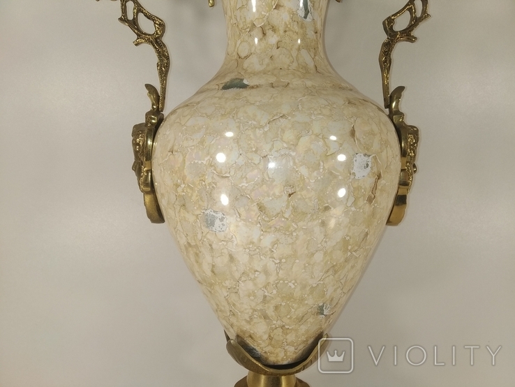 Керамічна вінтажна ваза з бронзою арт. 0113, фото №8