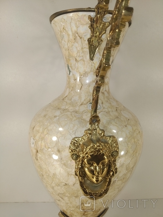 Керамічна вінтажна ваза з бронзою арт. 0113, фото №9