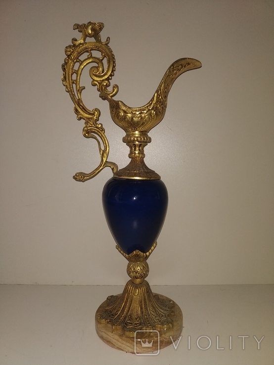 Керамічна вінтажна ваза з бронзою арт. 0121, фото №6