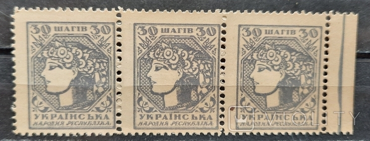 УНР. Марки - деньги. 1918 год. 30 шагов., фото №2