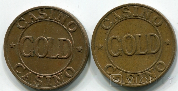 2 GOLD Casino Tokens, photo number 2
