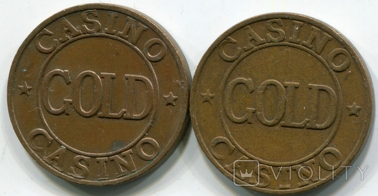 2 GOLD Casino Tokens, photo number 3