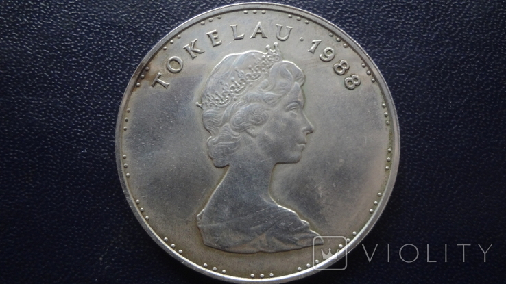 5 долларов 1988 Токелау Метание копья 27,5 г  серебро    (4.5.3), фото №4